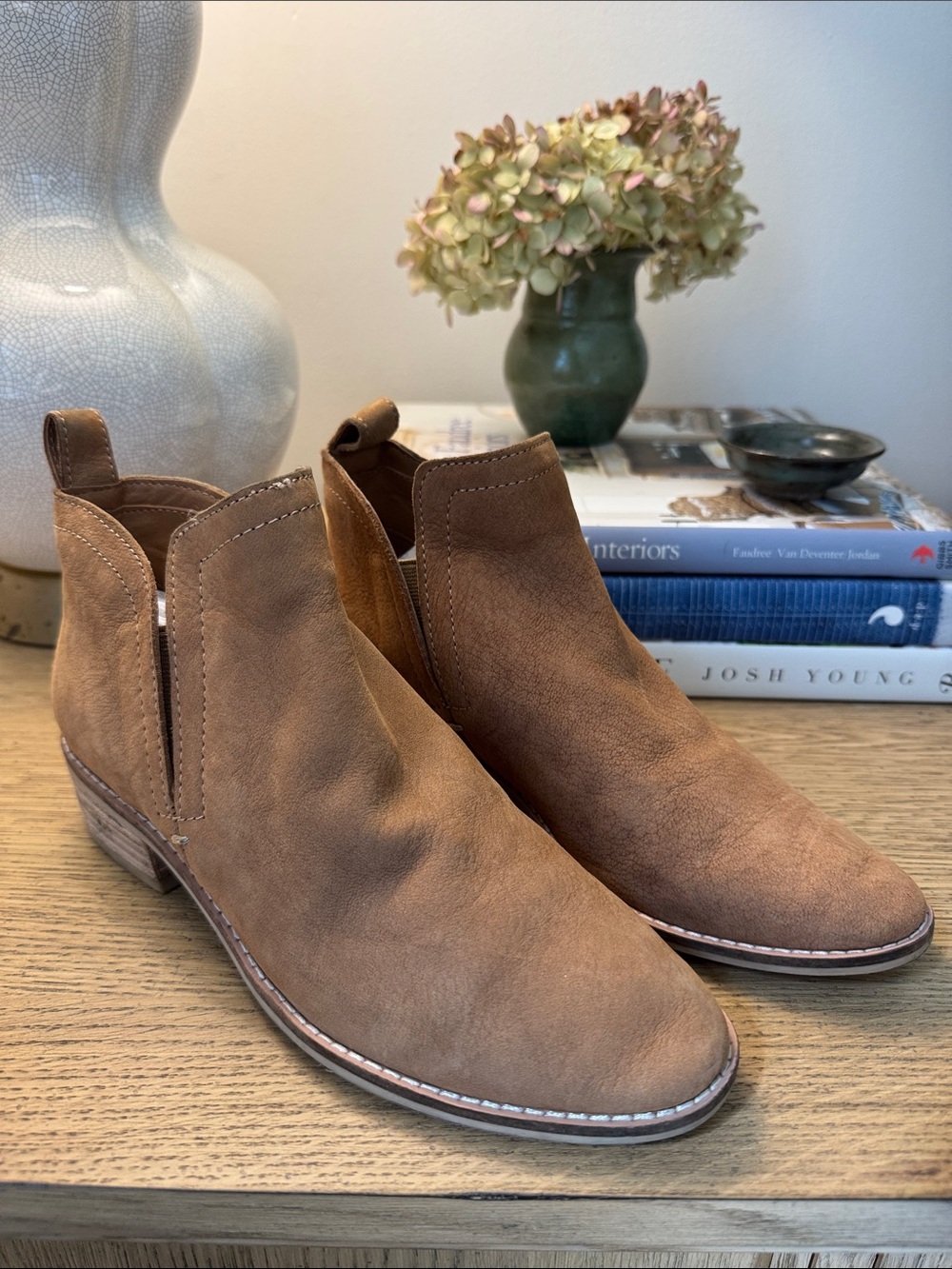 Dolce Vita Tan Suede Ankle Booties